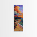 Ocean Sunset, Reflection, Canvas Print, Coastal Beach Wall Art, Vibrant Tropical Seascape Decor, Living Room Colorful Nature Accent