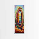 Ocean Portal, Geode Shell, Dreamy, Surreal Beach Art, Framed Canvas Print, Boho Bedroom Decor, Psychedelic Coastal Wall Art