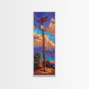 Telephone Pole, Sunset, Framed Canvas Print, Urban Wall Art, Southwest Landscape Decor, Colorful Street Scene, Eclectic Room Accent