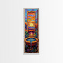 Sunset Portal, Water Fountain, Mystical Dreamscape, Framed Canvas Print, Fantasy Wall Decor, Spiritual Living Room Art, Surreal Vibe