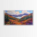 Mountain Valley, Wildflower Trail, Sunset Pathway, Canvas Print, Boho Wall Art, Bedroom or Hallway Decor, Vibrant Nature Painting
