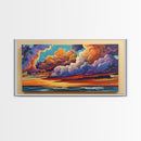 Sunset Sky, Ocean, Dreamscape, Canvas Print, colorful wall art, dreamy cloudscape, living room decor, vibrant fantasy atmosphere