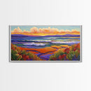 Sunset Ocean, Landscape, Canvas Print, Serene Seascape Painting, Colorful Beach Wall Art, Tranquil Nature Home Decor