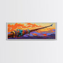Fishing Pole, Ocean Cast, Sunset Waters, Canvas Print, fisherman gift, nautical wall art, rustic cabin decor, outdoor artwork
