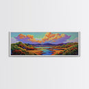 Serene River Sunset, Colorful Landscape Reflection, Nature Wall Scene, Framed Canvas Print, Bedroom Wall Art, Calming Scenic Artwork