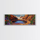 Tidal Pool Escape, Coastal Flowers, Ocean Breeze, Framed Canvas Print, Spa Wall Art, Nature Inspired Decor, Beach Vibe Artwork