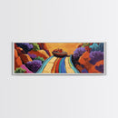 Mexican Blanket Table, Colorful Still Life, Canyon View, Canvas Print, Kitchen Wall Art, Folk Style Decor, Boho Dining Room Art