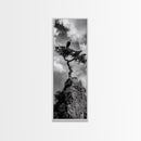 Eagle Tree, Cliff Perch, Bold Wildlife, Adventure Decor, Framed Canvas Print, Rustic Cabin Wall Art, American Symbolic Art