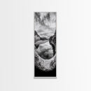 Black and White River, Forest Nature Scene, Reflection Wall Art, Framed Canvas Print, Neutral Landscape, Minimalist Bedroom Decor