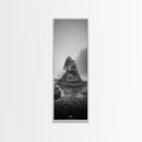 Foggy Island Trees, Pacific Northwest Nature, Moody Wall Art, Framed Canvas Print, Rustic Cabin Decor, Minimalist Forest Print
