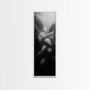 Fern Jungle Leaves, Tropical Botanical Print, Misty Rainforest Wall Art, Framed Canvas Print, Bathroom Decor, Moody Plant Art