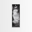 Island View, Forest Coastline, Secluded Shore, Tranquil Ocean Scene, Canvas Print, Boho Decor, Entryway Wall Art, Nature Wall Aesthetic
