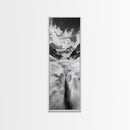 Glacier Trail, Snowy Valley, Black and White Mountain Art, Crevasse Texture, Canvas Print, Winter Landscape, Office Print, Entry Wall Art