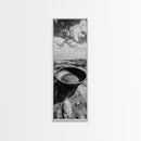 Desert Bowl, Coastal Landscape, Black and White Texture, Minimal Earth Tones, Framed Canvas Print, Rustic Farmhouse Kitchen Wall Art