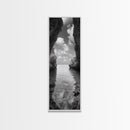 Ocean Cave, Tranquil Waters, Cloudy Sky, Coastal Wall Art, Canvas Print, Black and White Nature Decor, Modern Beach House Wall Art