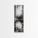 Forest Reflection, Tranquil Lake, Evergreen Woods, Wilderness Scene, Canvas Print, Rustic Cabin Wall Decor, Nature Photography Art