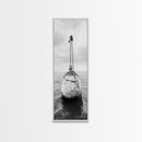 Nautical Buoy, Ocean Rope, Minimal Seascape, Framed Canvas Print, Coastal Wall Art, Bathroom Decor, Modern Nautical Art, Minimalist Home