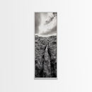 Lava Rock Path, Ocean Texture, Earth Flow, Framed Canvas Print, Coastal Bathroom Decor, Minimalist Natural Art, Moody Landscape Print