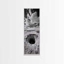 Desert Sinkhole Scene, Mysterious Landscape, Surreal Earth Art, Framed Canvas Print, Moody Bedroom Print, Office Wall Art, Cabin Wall Art