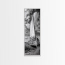 Weathered Sailboat Scene, Coastal Rustic Charm, Seafaring Wall Decor, Framed Canvas Print, Nautical Bathroom or Hallway Art, Ocean Decor