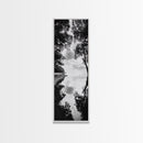 Misty Lake, Nature Reflection, Tranquil Waters, Monochrome Trees, Framed Canvas Print, Minimalist Wall Art, Bathroom or Hallway Decor