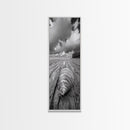 Ocean Clam, Moody Beach, Tidal Lines, Coastal Detail, Canvas Print, Nautical Bathroom Wall Art, Black and White Ocean Decor,  Den Wall Piece