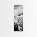 Stormy Waves, Sea Foam, Coastal Ocean, Canvas Print, Moody Seascape, Neutral Wall Art, Beach Bathroom or Entryway Home Decor