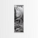 Rustic Cabin, Mountain Retreat, Forest Escape, Framed Canvas Print, Fall Nature Art, Cozy Lodge Decor, Bedroom or Den Wall Piece