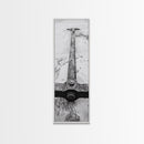 Rusted Anchor, Beach Texture, Metal Detail, Framed Canvas Print, Industrial Coastal Wall Art, Nautical Bathroom Print, Office Decor