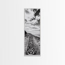 Beach Tapestry, Peaceful Shoreline, Boho Coastal, Framed Canvas Print, Yoga Room Wall Art, Neutral Beach Decor, Relaxing Home Vibe