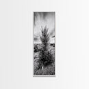 Desert Tree, Nature Minimalism, Solitary Landscape, Framed Canvas Print, Living Room Wall Art, Earth Tone Art, Tranquil Modern Decor