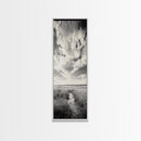 Marshland Pathway, Coastal Grassland Art, Nature Wall Decor, Calm Landscape Style, Framed Canvas Print, Neutral Tones Minimalist