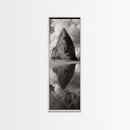 Monolith Reflection, Coastal Rock, Dramatic Seascape, Tidal Pool, Nature Inspired Framed Canvas Print, Modern Hallway Wall Art