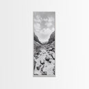 Snowy Pass, Winter Hike, Rocky Trail, Framed Canvas Print, Nature Lover Gift, Minimalist Mountain Art, Bedroom Wall Decor, Living Room Decor