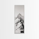 Alpine Peak, Snow Summit, Rugged Path, Canvas Print, Adventure Wall Decor, Minimalist Nature Art, Winter Landscape Photography