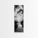 Sunset Shore, Tranquil Waters, Coastal Cove, Golden Glow Canvas Print, Beach House Living Room Wall Art, Seaside Summer Decor