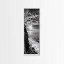 Cliff Edge, Ocean Breeze, Golden Hour, Scenic Overlook, Framed Canvas Print, Landscape Photography, Hallway Wall Art, Boho Style