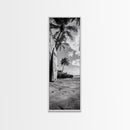 Tropical Beach, Surfboard Scene, Coastal Palms, Island Vibes, Canvas Print, Beach House Art, Summer Wall Decor, Boho Style