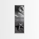 Starfish Beach, Shoreline Calm, Ocean Minimalism, Canvas Print, Coastal Living Room Wall Art, Nautical Bathroom Decor, Beach House Style