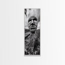 Tribal Mask, Railway Art, Abstract Face, Canvas Print, Surreal Wall Art, Eclectic Living Room Decor, Boho Urban Art, Monochrome Photography