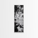 Tropical Beach, Palm Trees, Ocean Breeze, Framed Canvas Print, Coastal Living Wall Art, Minimalist Beach House Decor, Island Vibe Photography