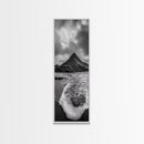 Dramatic Seaside Peak, Coastal Mountain Wall Art, Black Beach Photography, Bold Nature Decor, Canvas Print, Living Room Art