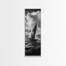 Breaching Whale Art, Ocean Wildlife Print, Marine Life Photography, Dramatic Sea Scene, Coastal Living Room Decor, Canvas Print