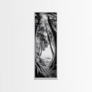 Forest Path, Ocean View, Tall Trees, Canvas Print, Black and White Nature Art, Entryway Wall Art, Rustic Woodland Aesthetic, Bedroom Wall Art