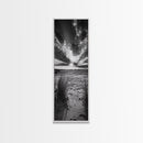 Desert Light Rays, Nature Sunset Art, Dramatic Sky Wall Decor, Canvas Print, Minimalist Desert Landscape, Living Room Wall Art