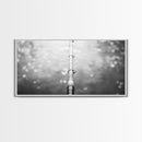 Fishing Pole, Water Focus, Tranquil Reflections, Minimalist Angler Art, Canvas Print, Cabin Wall Art, Lakehouse Decor