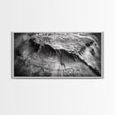 Topographic Map Detail, Antique Terrain, Black and White Landscape, Canvas Print, Office Wall Art, Historical Geography Decor