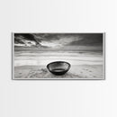 Solitary Bowl Beach, Ocean Waves Texture, Surreal Still Life Photo, Canvas Print, Entryway Wall Art, Minimalist Coastal Style