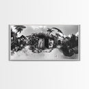 Tropical Beach Shack, Rustic Coastal Decor, Island Vibes, Palm Tree Jungle, Framed Canvas Print, Boho Living Room Wall Art