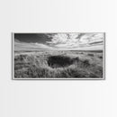 Prairie Crater Scene, Nature Landscape, Rustic Country Vibe, Farmhouse Wall Decor, Canvas Print, Entryway Accent, Autumn Earth Tones